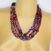 Vintage JOAN RIVERS Multi Strand Torsade Necklace Glass Crystal Pearl Beads 1216