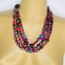 Vintage JOAN RIVERS Multi Strand Torsade Necklace Glass Crystal Pearl Beads 1216