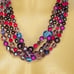 Vintage JOAN RIVERS Multi Strand Torsade Necklace Glass Crystal Pearl Beads 1216