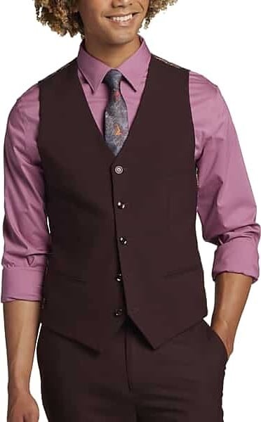 Paisley & Gray Mens Slim Fit Suit Separates vest size XXXL port purple wine