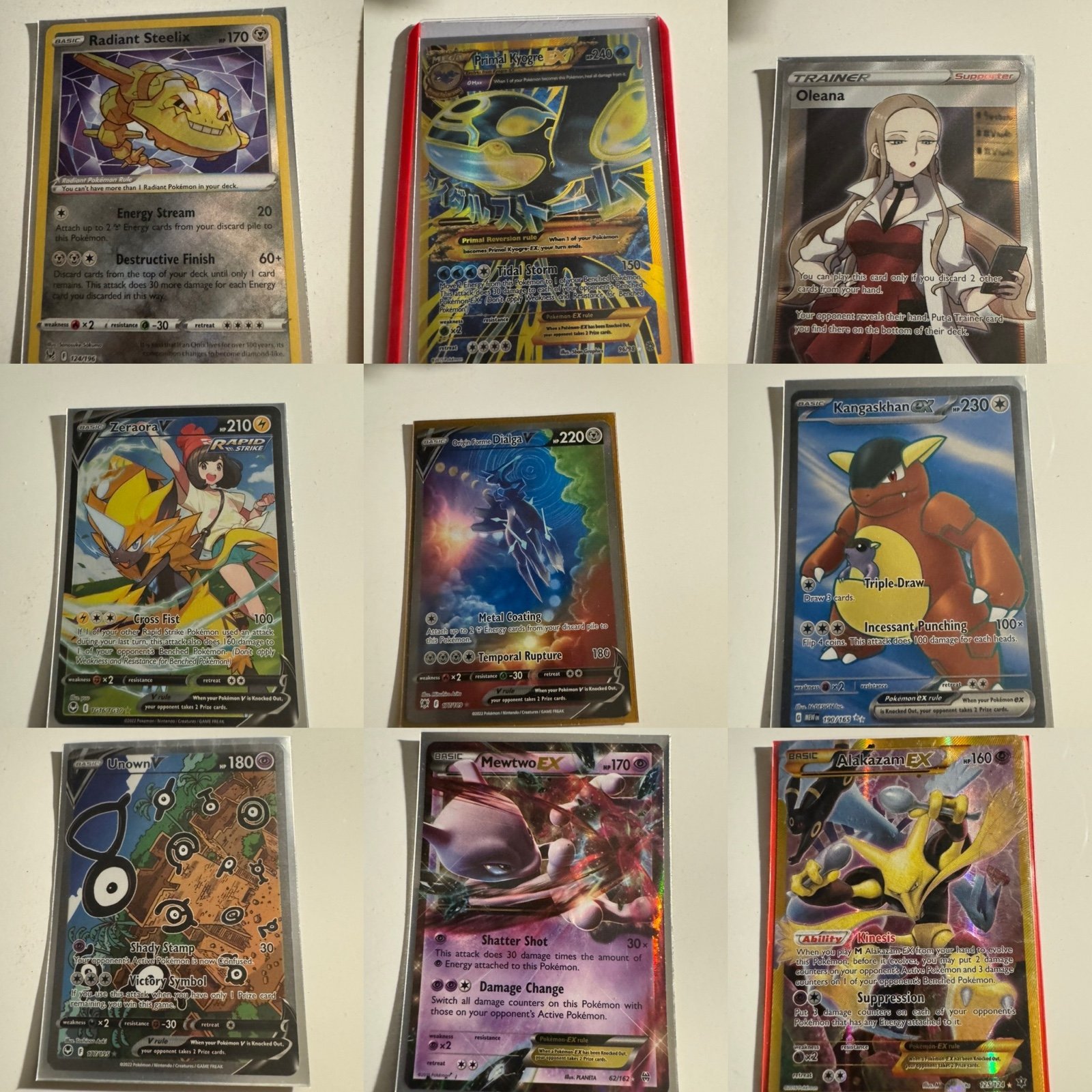 Assorted full art Pokémon cards