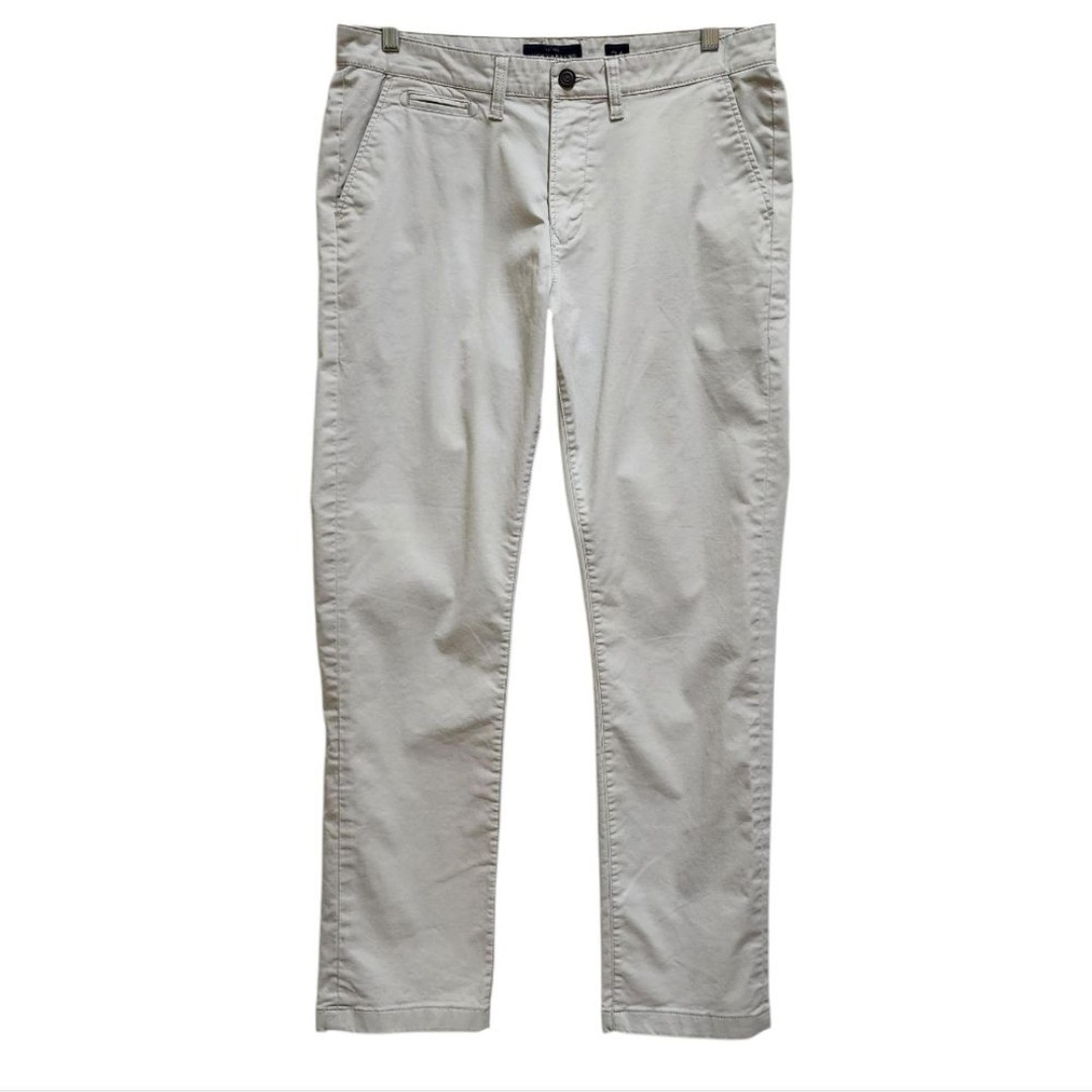 Lucky Brand 410 Athletic Chino Pants Mens 34x31 Beige Straight Flat Front Golf