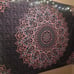 Black Mandala Tapestry Wall Hanging Psychedelic Aesthetic Indian Hippie
