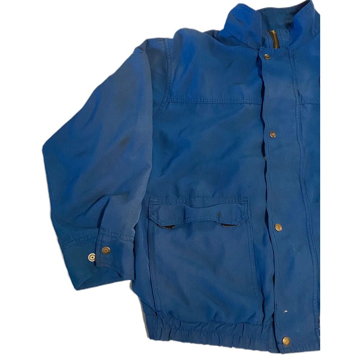 Bulwark FR Flame shops Resistant Blue Work Jacket Zip Size XL RARE!!! MULTI-PATCHES