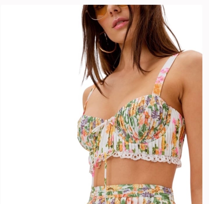 NWT For Love and Lemons Crop Top Floral