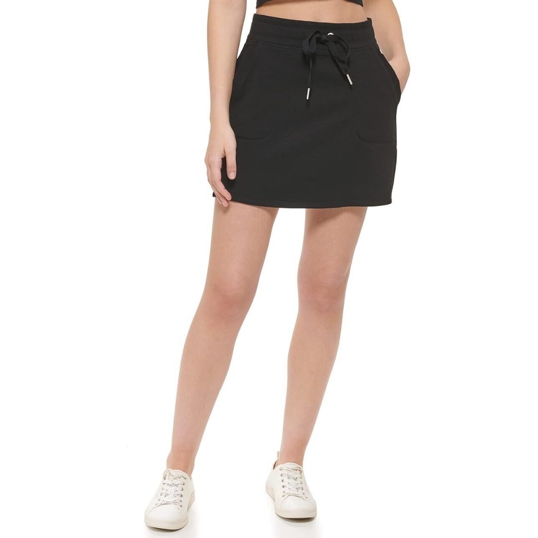 Calvin Klein Womens Slant-Pocket Performance Pull-On Skirt Black Size XS