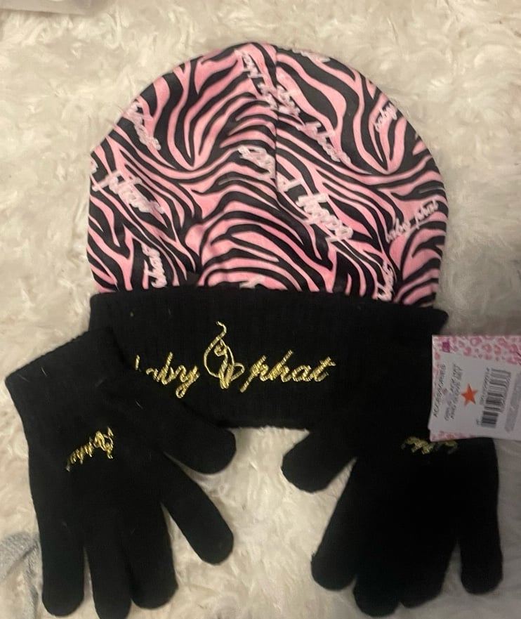 Baby Phat kids beanie & glove set