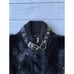 Muchacha Sz 4 Studded Jacket Rabbit Skin Leather Wool Black Full Zip Asymmetric