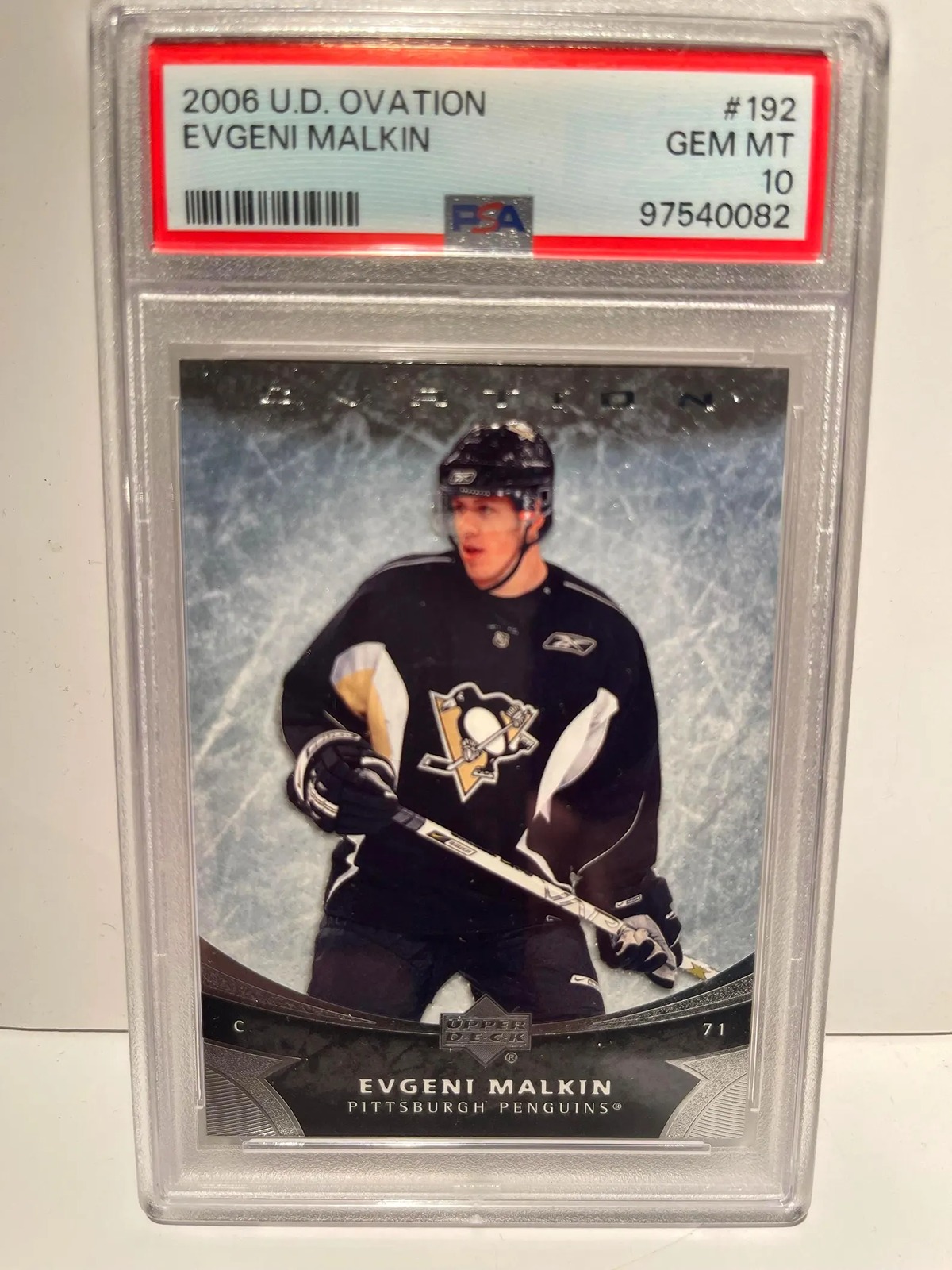 2006 Upper Deck Ovation #192 EVGENI MALKIN Rookie Gem Mint PSA 10 Penguins