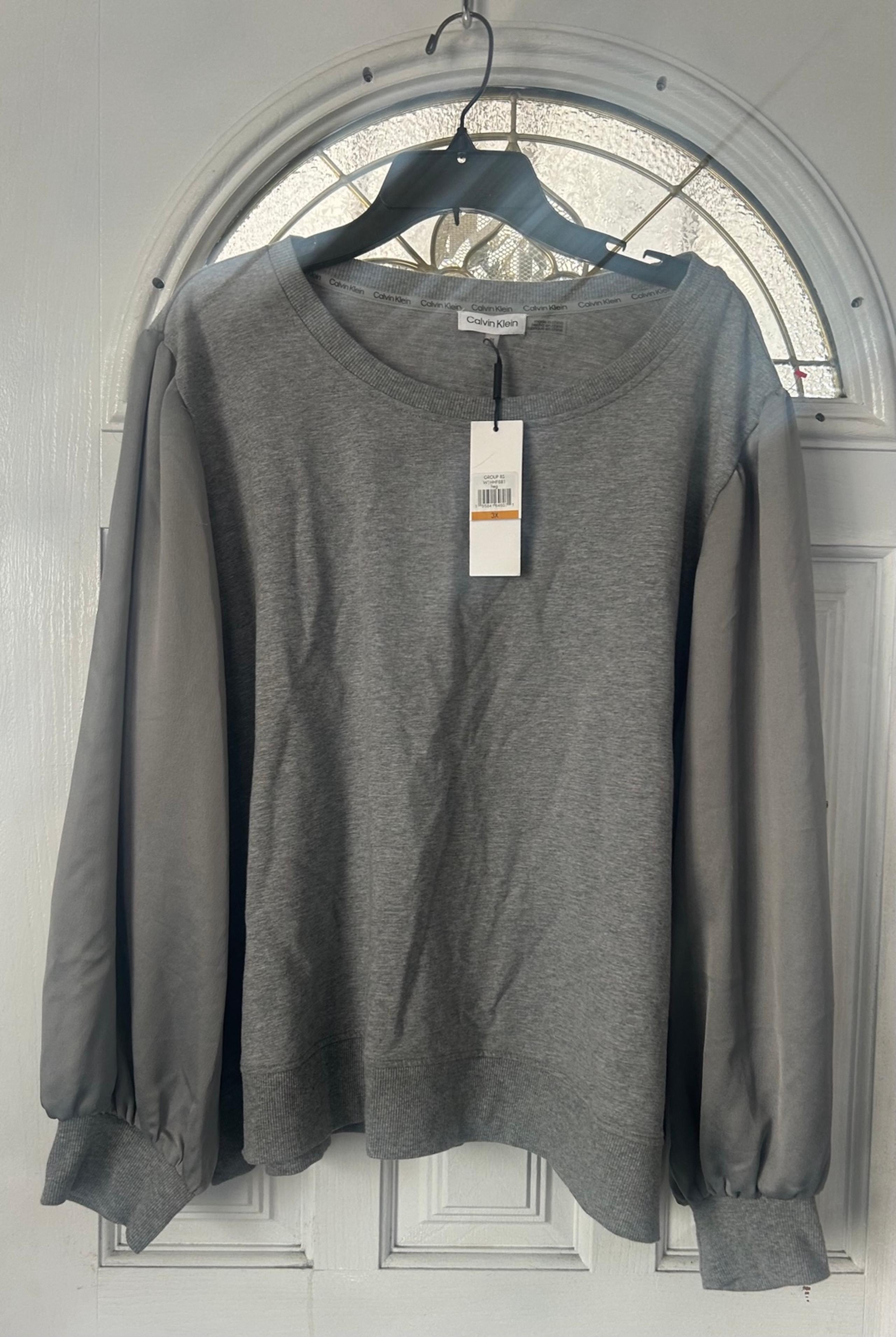 Women’s Grey Long Sleeves Blouse Clavin Klein Size 3X