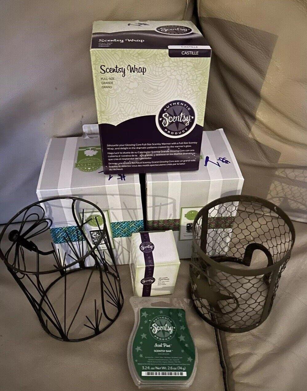 Lot Of Scentsy Items 3 Wraps In Boxes 2 Unboxed 1 Bulb and One Bar 7 Items