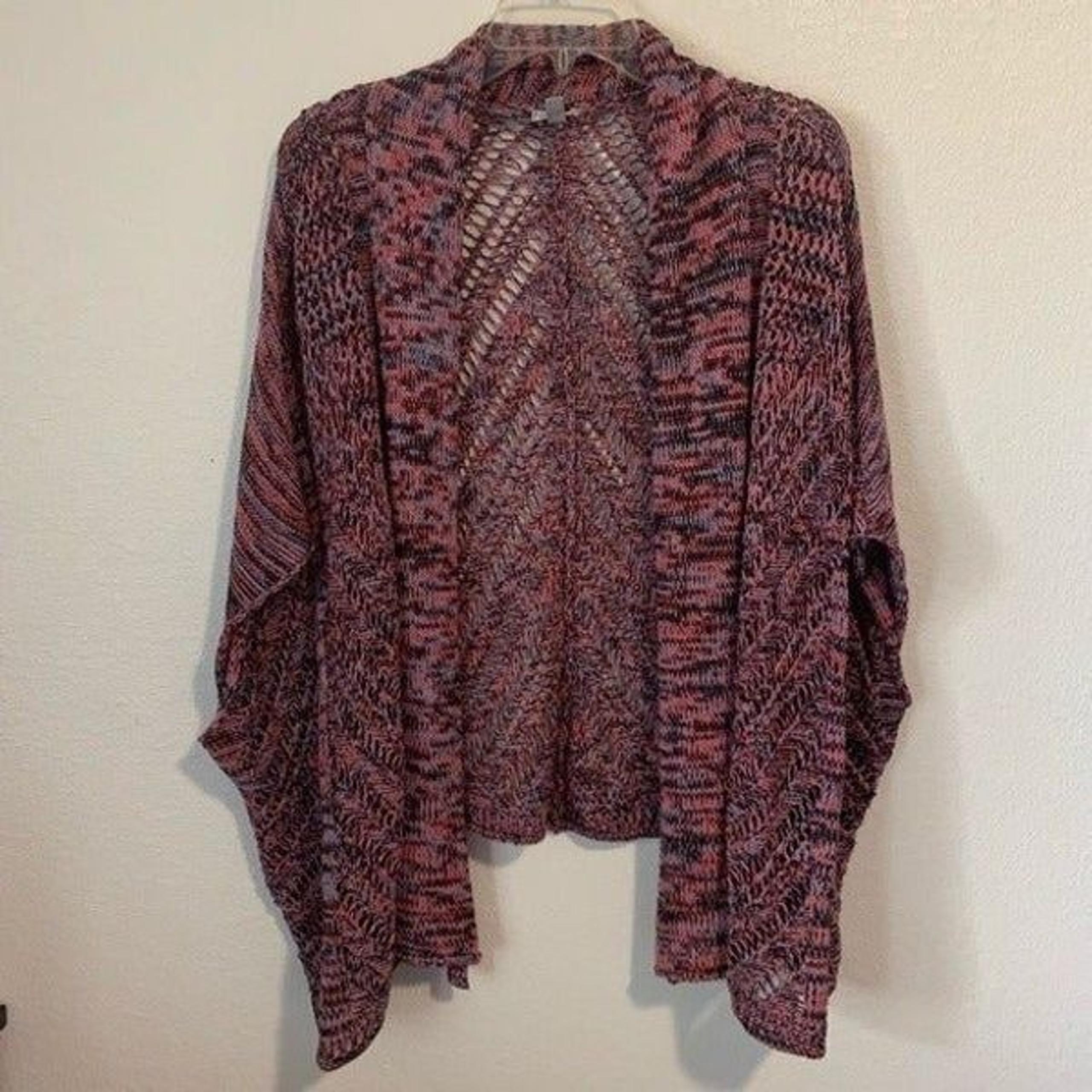 Ecote Knit Cardigan Sweater Shrug Marled