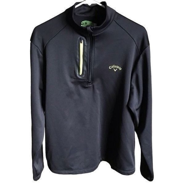 Callaway mens pullover 1/4 zip sweatshirt golf Size Medium black fleece lined