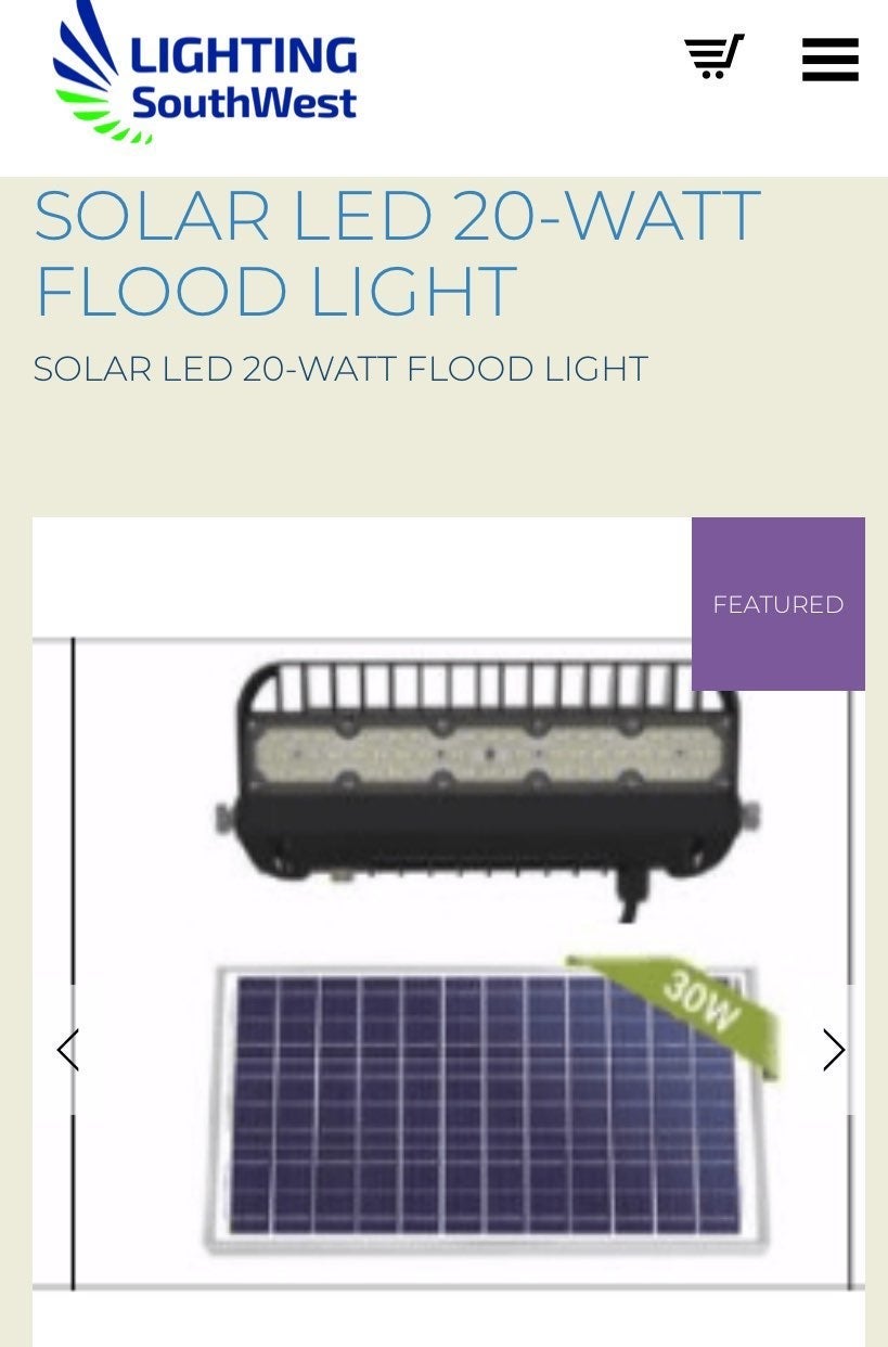 Solar LED 20w flood light