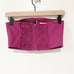 GANNI Summer Sleeveless Beaded Strapless Crop Smocked Back Fuchsia Pink Top