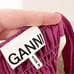 GANNI Summer Sleeveless Beaded Strapless Crop Smocked Back Fuchsia Pink Top