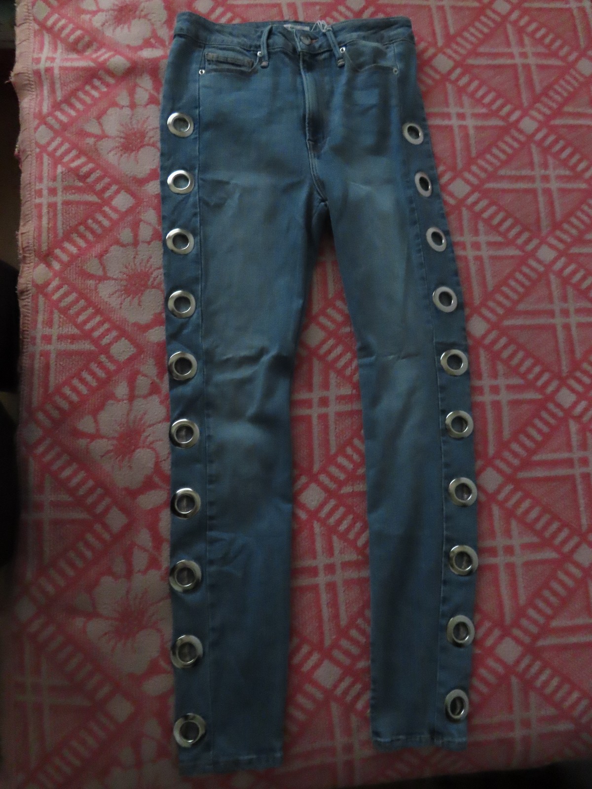 Good American Grommet Jeans Womens 30 Blue (29x29) NWT