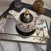 NEW: Grace Teaware Black/Gold Scroll 4pc. Tea for One Fine Porcelain -Box incl