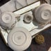 NEW: Grace Teaware Black/Gold Scroll 4pc. Tea for One Fine Porcelain -Box incl