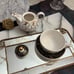 NEW: Grace Teaware Black/Gold Scroll 4pc. Tea for One Fine Porcelain -Box incl