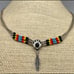 Native American Sterling Silver and Heishi Bead Necklace with Bear Paw Pendant