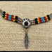 Native American Sterling Silver and Heishi Bead Necklace with Bear Paw Pendant
