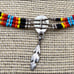 Native American Sterling Silver and Heishi Bead Necklace with Bear Paw Pendant