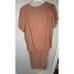 FLAX Linen 2-Piece Outfit Capri Lagenlook Orange Peach Size S/M Beach Resort