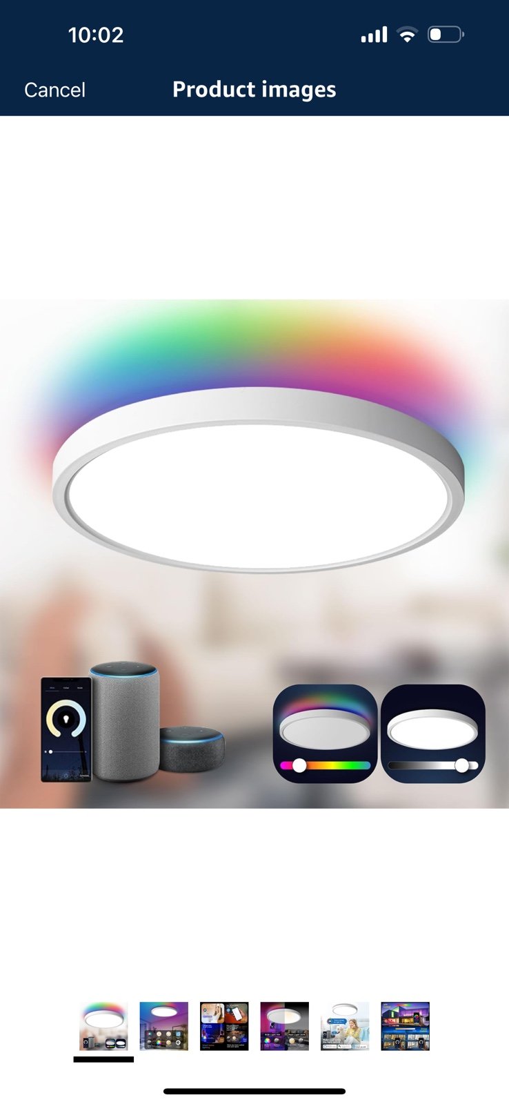 TALOYA Smart Ceiling Light Flush Mount LED WiFi,Compatible with Alexa Google Hom