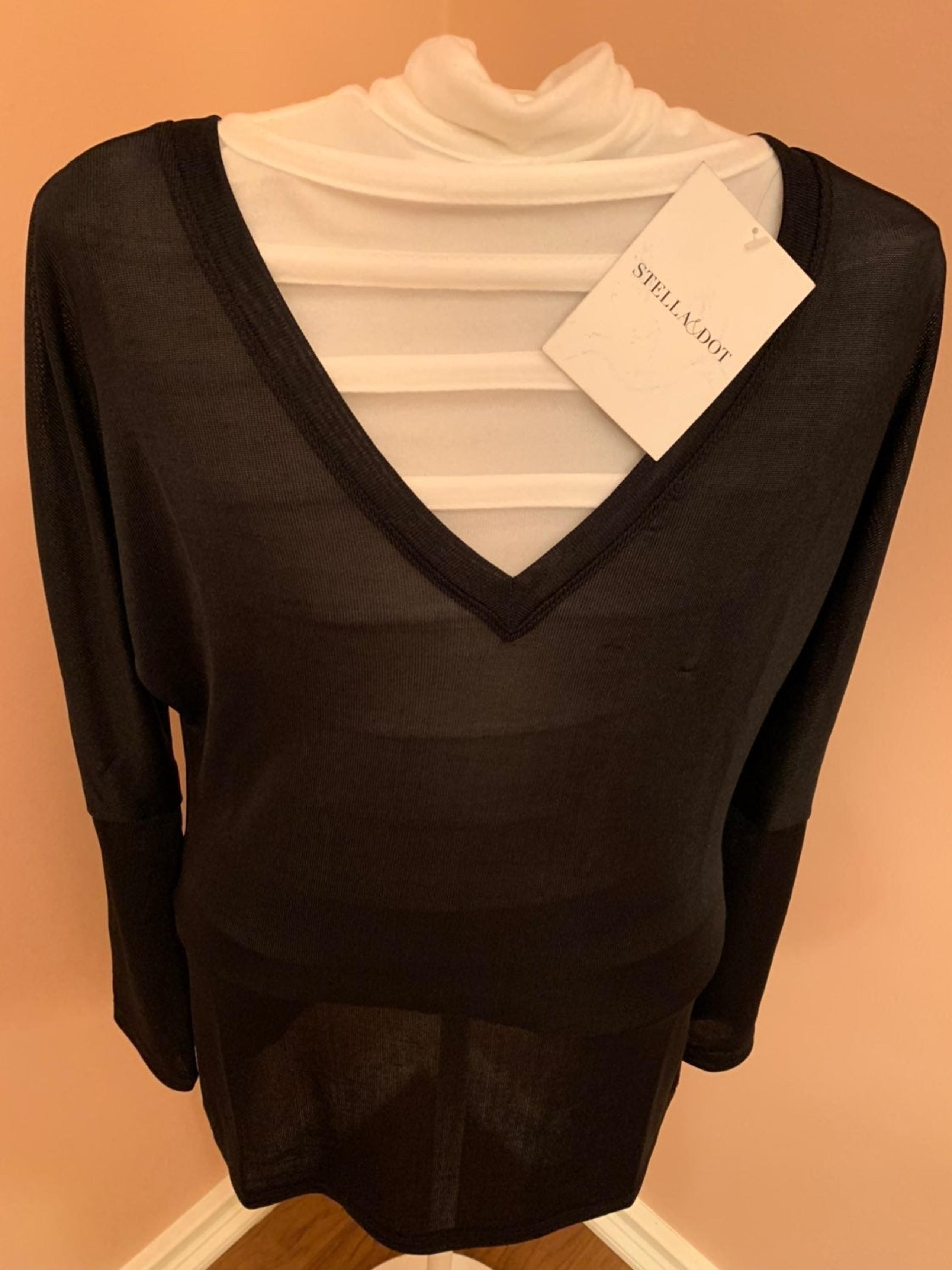 stella and dot Black Sheer Renegade Top