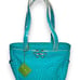 NEW Vera Bradley Turquoise Mon Chéri Handbag Purse Quilted Patent Leather Trim