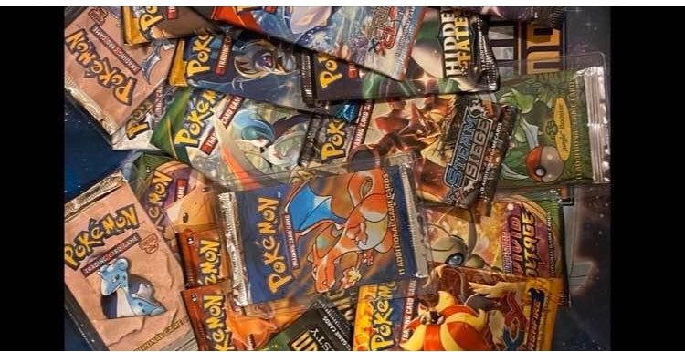 Pokemon custom pack of 50 cards plus two SEALED booster packs