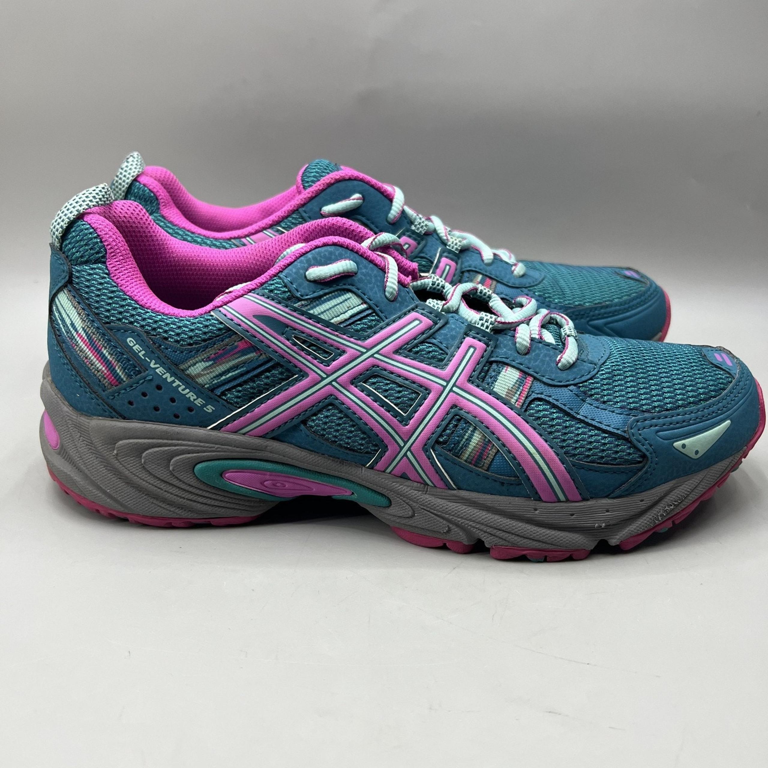 Asics Gel Venture 5 Trail Running Shoes Women Size 9.5 Blue Pink Comfort Sneaker