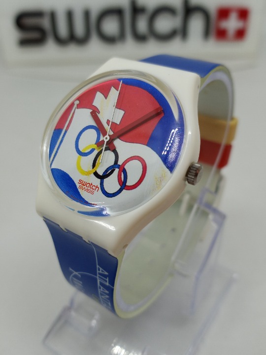 VINTAGE 1994 Swatch GZ134C Atlanta Guest 34mm Swiss Made Watch