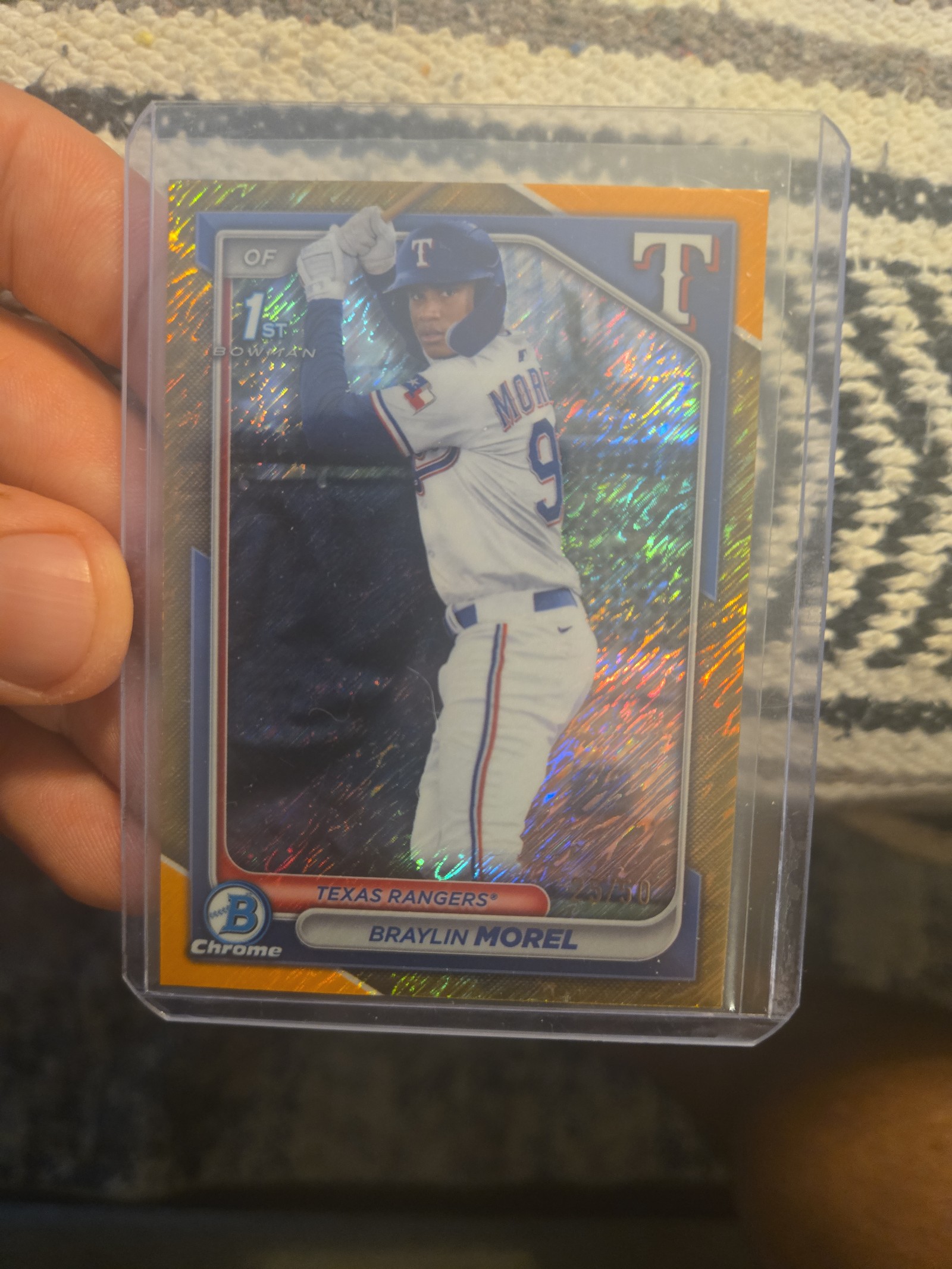 2024 Bowman Chrome Braylin Morel 1st Gold Shimer numbered 25/50