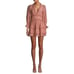 Cistar New York V-Neck Mini Dress M Dusty Pink Ruffles Tiered Cut Out Balloon