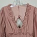 Cistar New York V-Neck Mini Dress M Dusty Pink Ruffles Tiered Cut Out Balloon