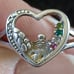 Sz8- unique sterling silver Foot Prints In The sand sunset rock wall ring