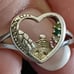 Sz8- unique sterling silver Foot Prints In The sand sunset rock wall ring