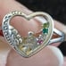 Sz8- unique sterling silver Foot Prints In The sand sunset rock wall ring