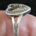 Sz8- unique sterling silver Foot Prints In The sand sunset rock wall ring