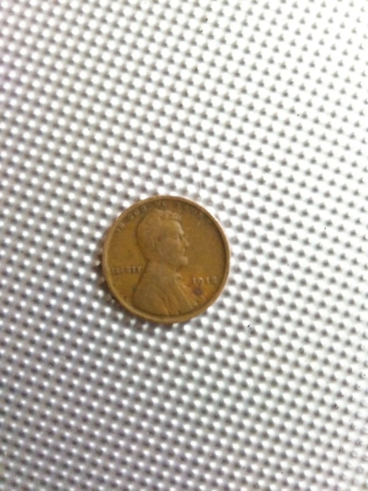 1918 rare misprint wheat penny, no L