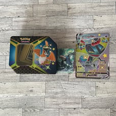 Pokémon Trading Card Lot with Tin Can