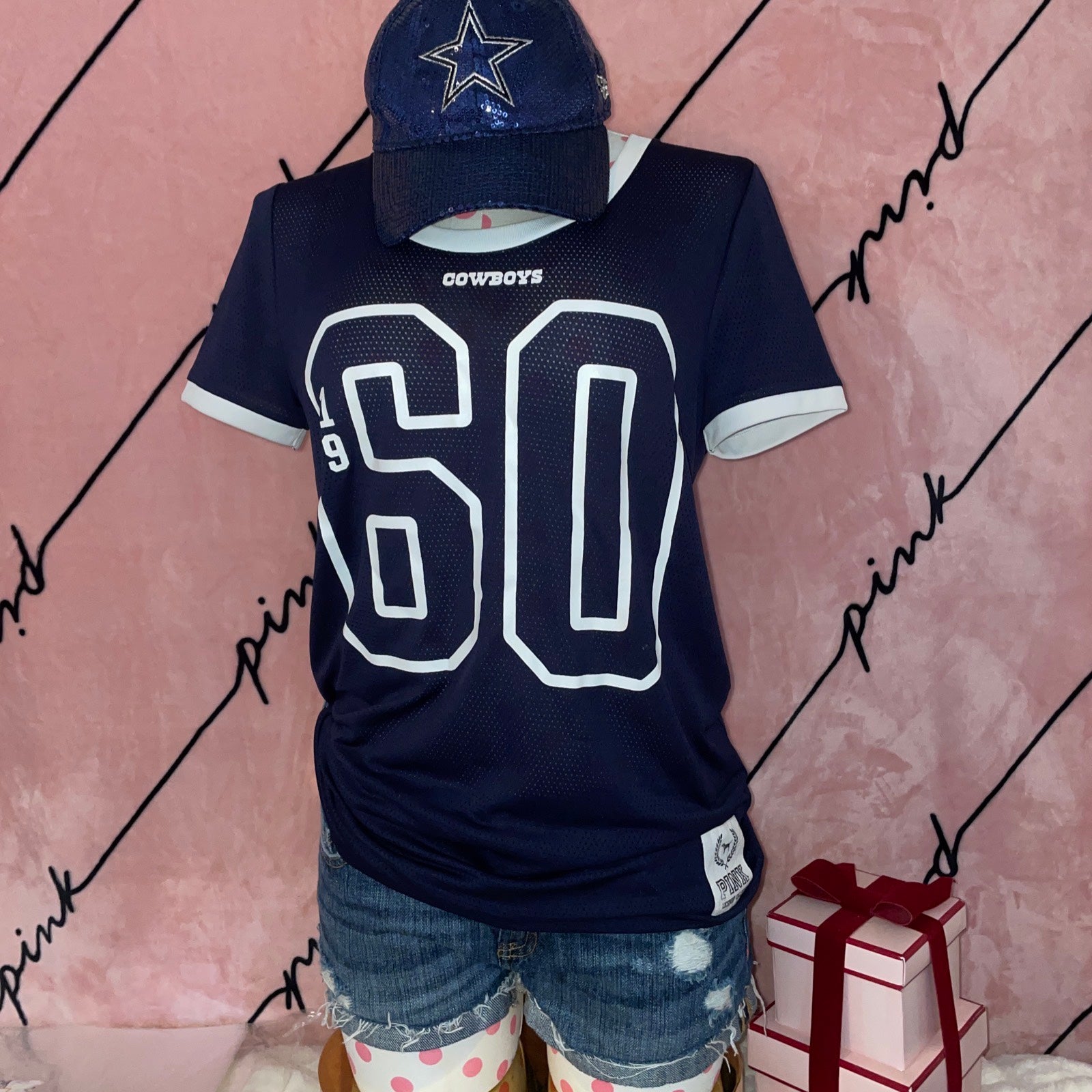 C3 RARE VICTORIA'S SECRET PINK Dallas Cowboys NFL Football Collection Jersey XS