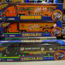 LOT of (3) WINNERS CIRCLE TRAILER RIG EARNHARDT STEWART JURASSIC LOONEY PEANUTS