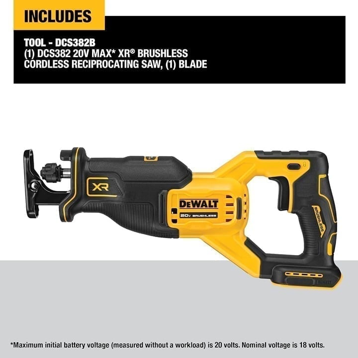 NEW DEWALT DCS382B 20V MAX XR BL Li-Ion Cordless Reciprocating Saw (Tool Only)