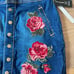 INC Embroidered Denim Mini Skirt Size 2P NWT