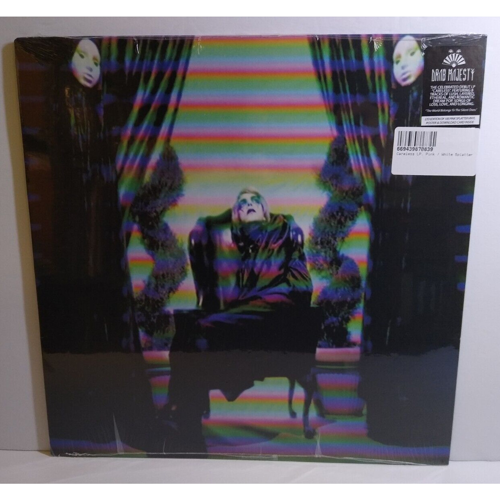 Drab Majesty Careless Pink Splatter Vinyl LP Record Post-Punk Goth Sealed Rare