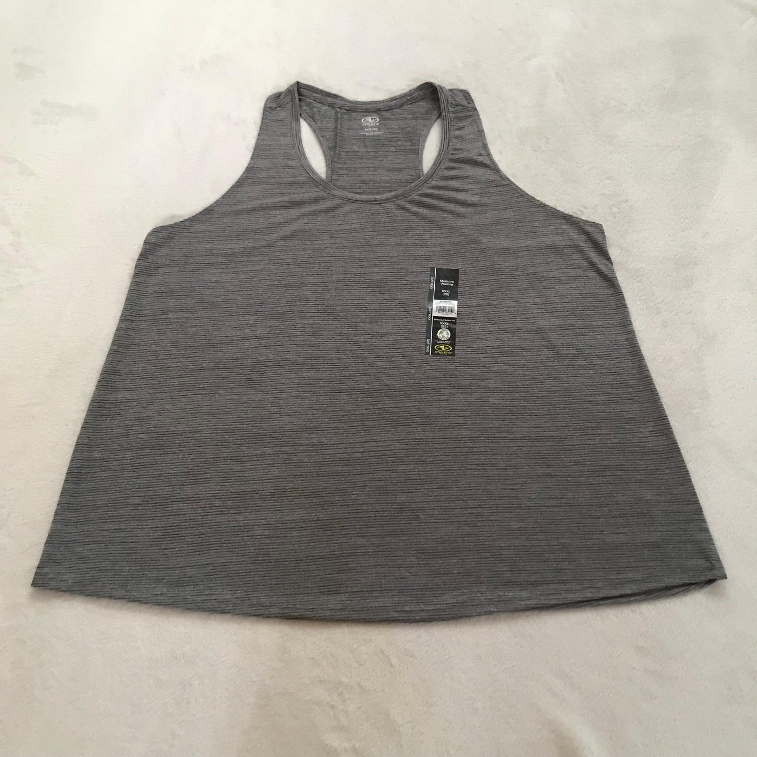 Athletic Works Women's Striped Gray Core Active Racerback Tank Top XXXL (22) NEW