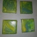 (Set) Acrylic Pour Custom Wooden Coasters and Wood Painting With Felt on Back